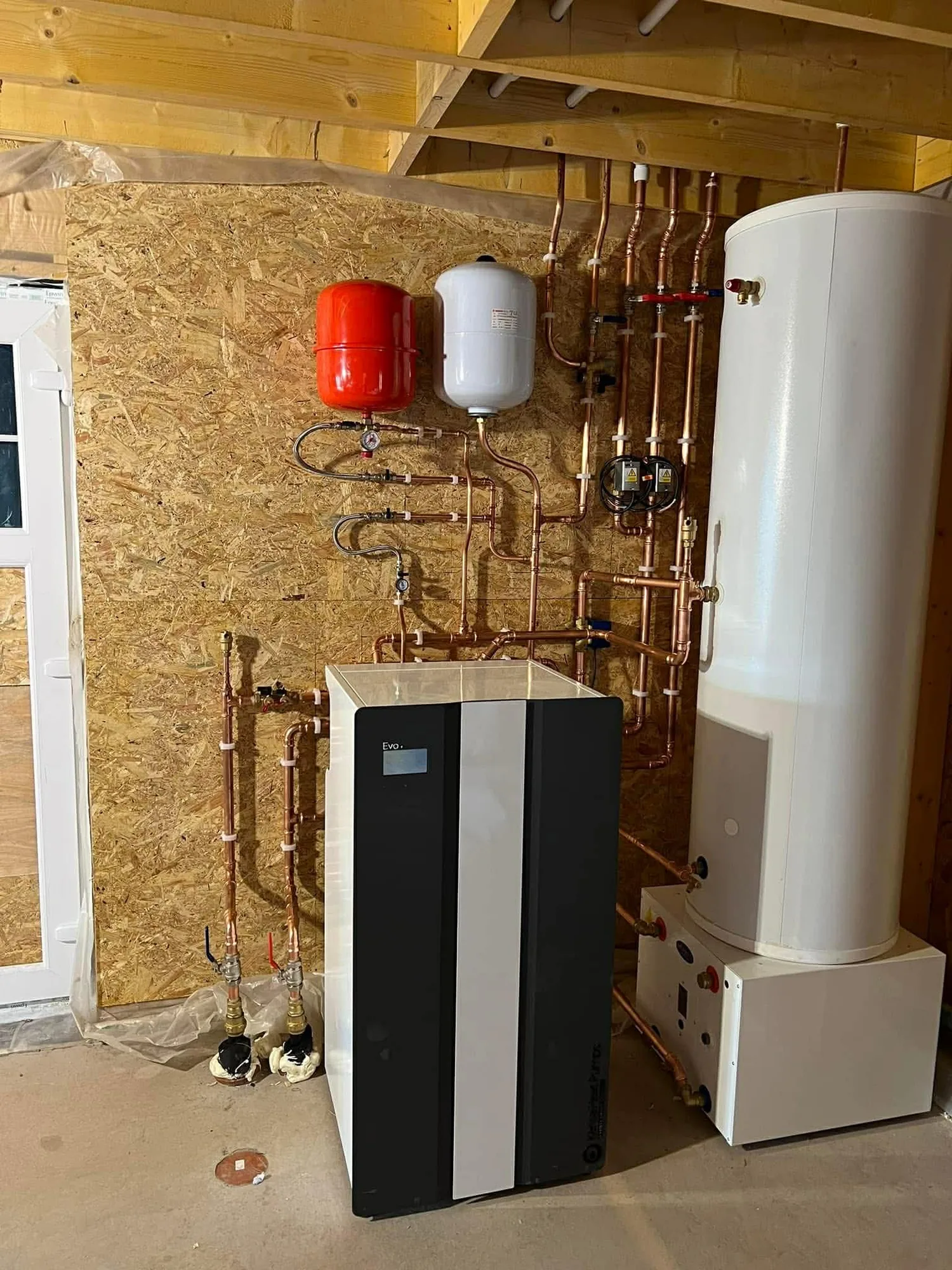 Ground source heat pump cylinder install